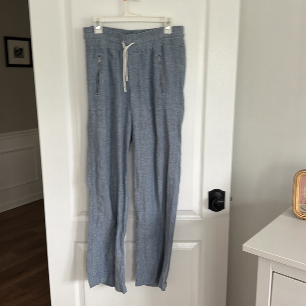 Athleta linen blue pants size 8
